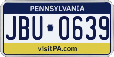 PA license plate JBU0639