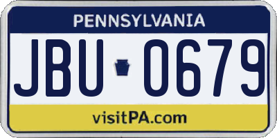 PA license plate JBU0679