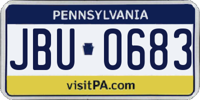 PA license plate JBU0683