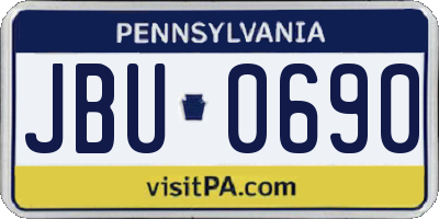PA license plate JBU0690