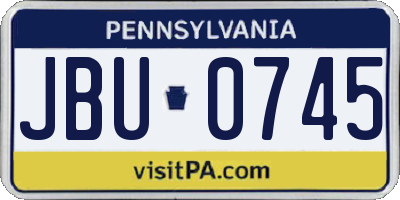 PA license plate JBU0745