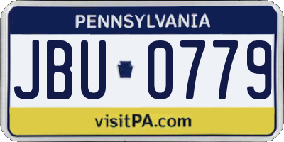 PA license plate JBU0779