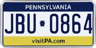 PA license plate JBU0864