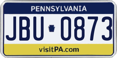 PA license plate JBU0873