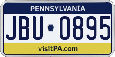 PA license plate JBU0895
