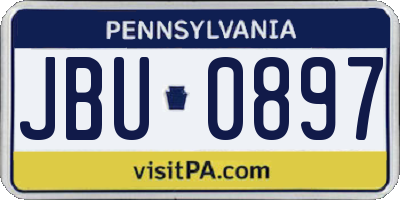 PA license plate JBU0897