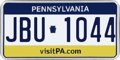 PA license plate JBU1044