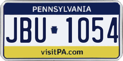 PA license plate JBU1054