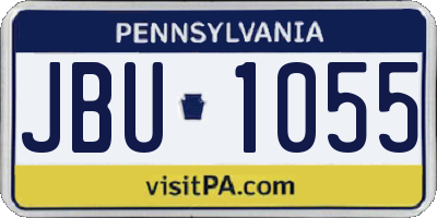 PA license plate JBU1055