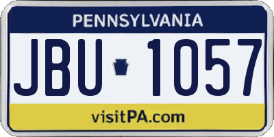 PA license plate JBU1057