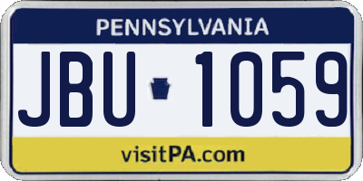 PA license plate JBU1059