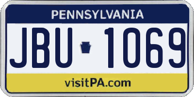 PA license plate JBU1069