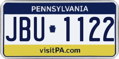 PA license plate JBU1122