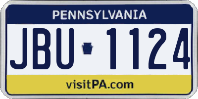 PA license plate JBU1124