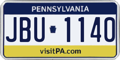 PA license plate JBU1140