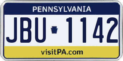 PA license plate JBU1142