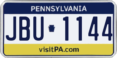 PA license plate JBU1144
