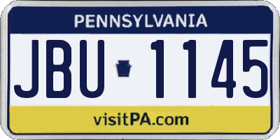 PA license plate JBU1145