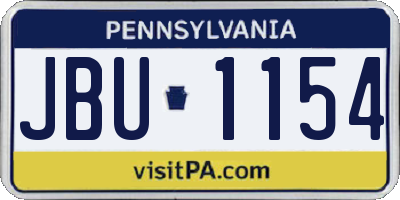 PA license plate JBU1154