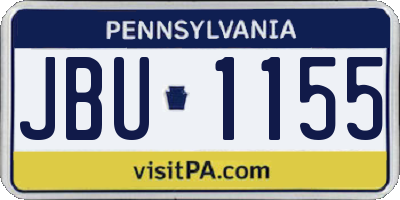 PA license plate JBU1155