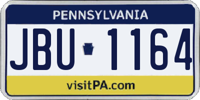 PA license plate JBU1164