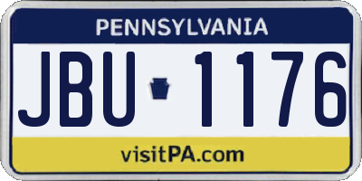 PA license plate JBU1176