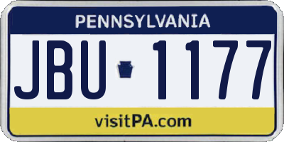 PA license plate JBU1177