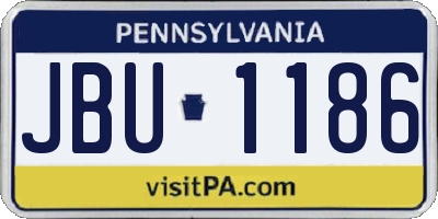 PA license plate JBU1186