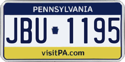 PA license plate JBU1195