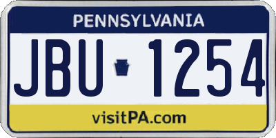 PA license plate JBU1254