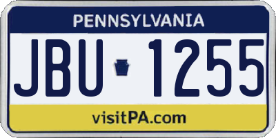 PA license plate JBU1255