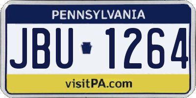 PA license plate JBU1264