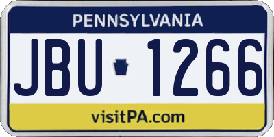 PA license plate JBU1266