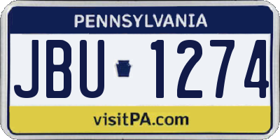 PA license plate JBU1274