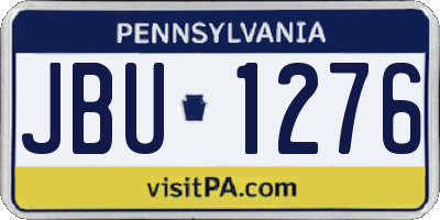 PA license plate JBU1276