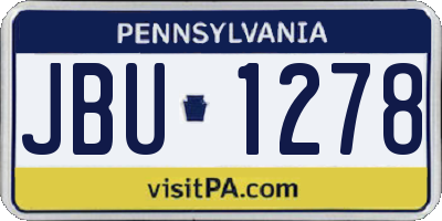 PA license plate JBU1278