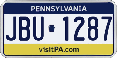 PA license plate JBU1287