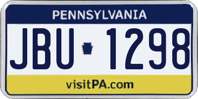 PA license plate JBU1298