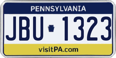 PA license plate JBU1323