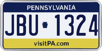 PA license plate JBU1324