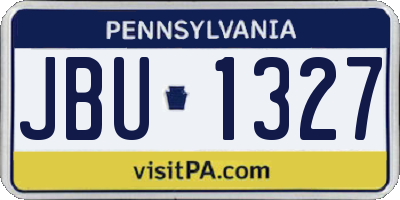 PA license plate JBU1327