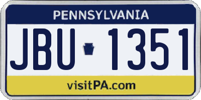 PA license plate JBU1351
