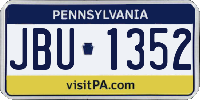 PA license plate JBU1352