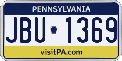 PA license plate JBU1369