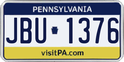 PA license plate JBU1376