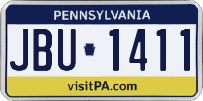 PA license plate JBU1411