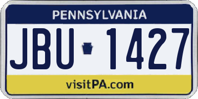 PA license plate JBU1427