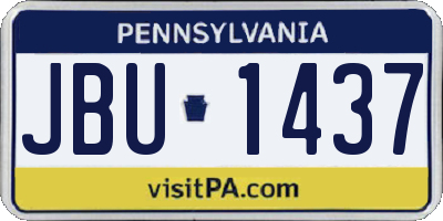PA license plate JBU1437