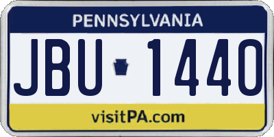 PA license plate JBU1440