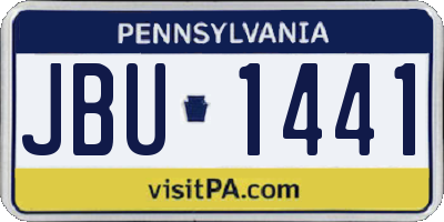 PA license plate JBU1441